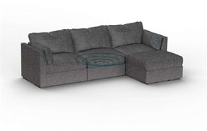 Lovesac - 4 Seats + 5 Angled Sides Standard Sactional with 6 Speaker Immersive Sound + Charge System - Charcoal Grey - Front_Zoom