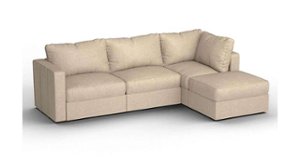 Lovesac - 4 Seats (1 Storage) + 5 Sides Combed Chenille & Standard Foam Sactional - Tan - Front_Zoom