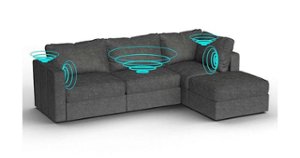 Lovesac - 4 Seats (4 Storage) + 5 Sides Standard Sactional with 6 Speaker Immersive Sound + Charge System - Charcoal Grey - Front_Zoom