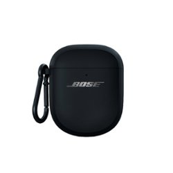 Bose - Wireless Charging Case Cover for QuietComfort Ultra Earbuds and QuietComfort Earbuds II - Black - Front_Zoom
