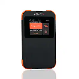 Solis - 5G Mobile Wi-Fi Hotspot - Local & International Coverage Router with Lifetime Data Plan - Black / Orange