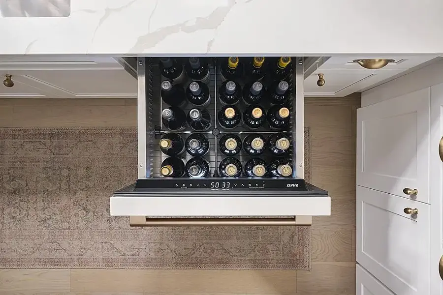 Alt View 23. Zephyr - Presrv 5.1 Cu. Ft. Built-In Dual Zone Compact Refrigerator Drawers - Panel Ready.
