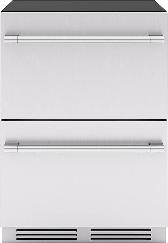 Front. Zephyr - Presrv 5.1 Cu. Ft. Built-In Dual Zone Refrigerator Drawers - Stainless Steel.