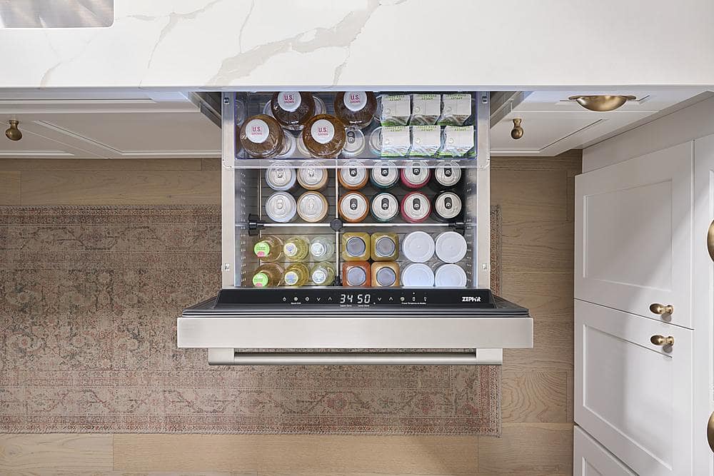 Alt View 23. Zephyr - Presrv 5.1 Cu. Ft. Built-In Dual Zone Refrigerator Drawers - Stainless Steel.