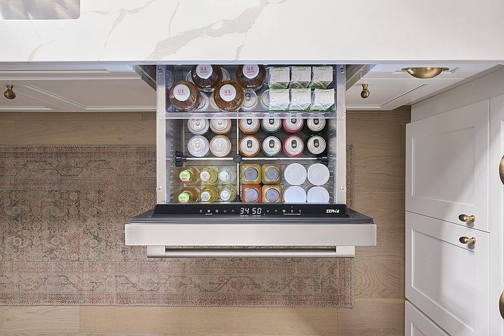 Alt View 23. Zephyr - Presrv 5.1 Cu. Ft. Built-In Dual Zone Refrigerator Drawers - Stainless Steel.