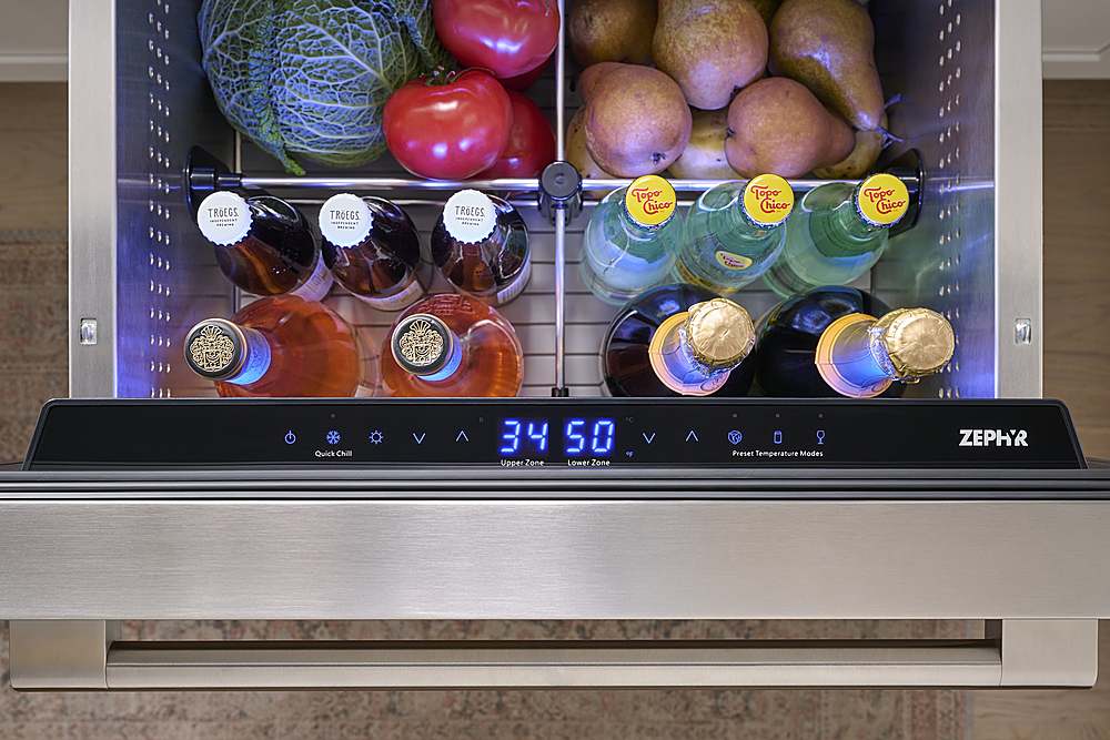 Alt View 30. Zephyr - Presrv 5.1 Cu. Ft. Built-In Dual Zone Refrigerator Drawers - Stainless Steel.