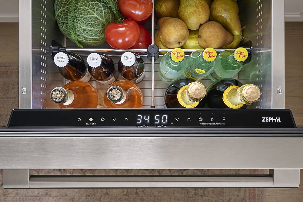 Alt View 32. Zephyr - Presrv 5.1 Cu. Ft. Built-In Dual Zone Refrigerator Drawers - Stainless Steel.