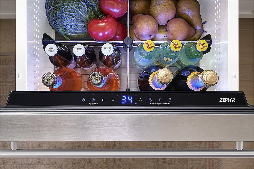 Alt View 11. Zephyr - Presrv 5.4 Cu. Ft. Built-In Single Zone Refrigerator Drawers - Stainless Steel.