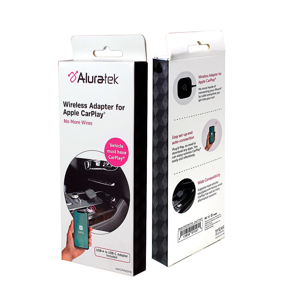 Alt View 14. Aluratek - Wireless Adapter for Apple CarPlay - Black.