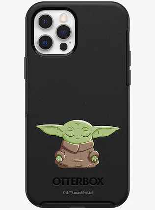 Front. OtterBox - Symmetry Series Case for iPhone 12 / 12 Pro - Black Grogu.