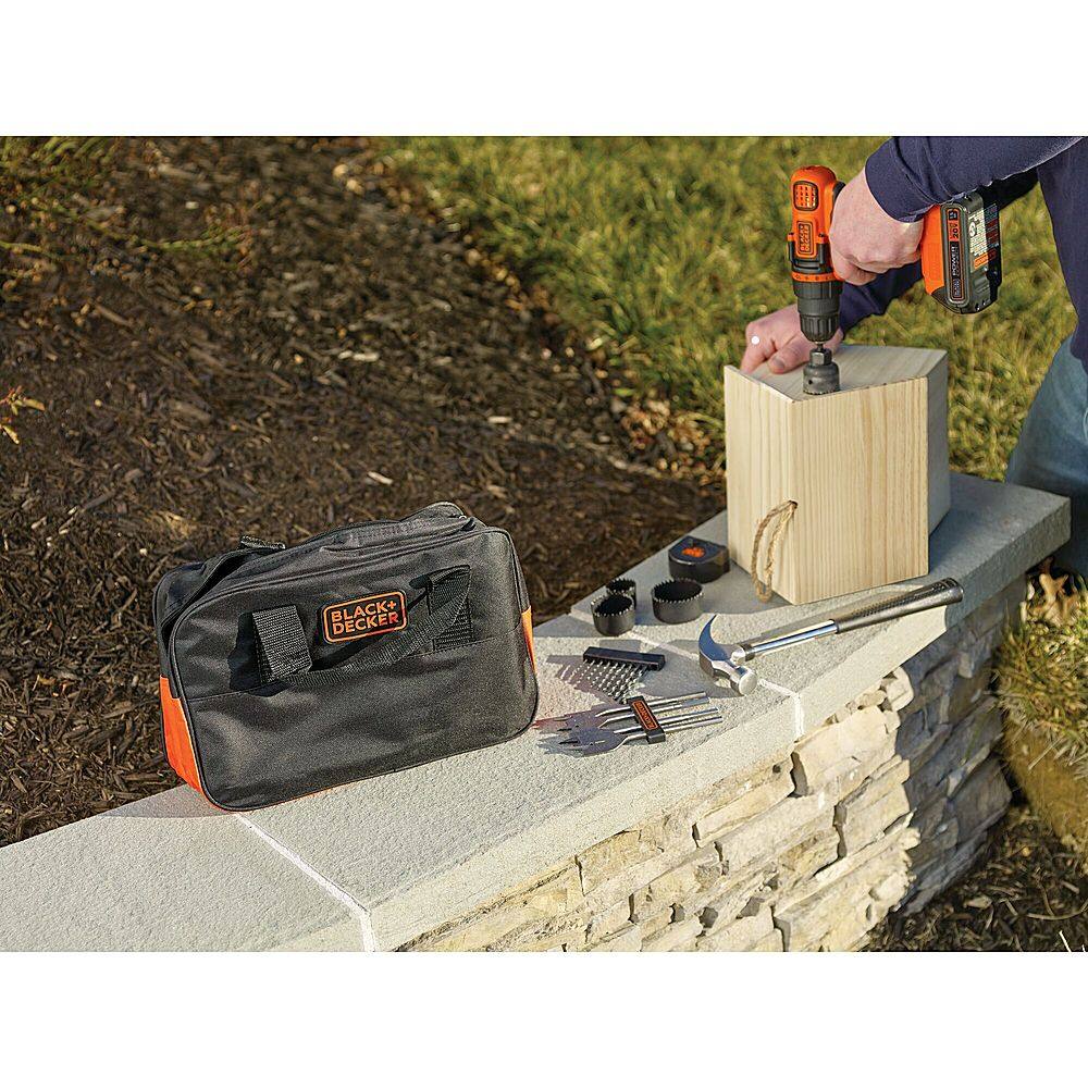 Alt View 16. Black+Decker - Black+Decker MAX 20V 68-Piece Cordless Drill & Tool Kit (1 x 20V Battery and 1 x Charger) - Orange.