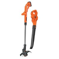 Black+Decker - Black+Decker MAX 20V 10" Cordless String Grass & Brush Trimmer/Edger with Sweeper (1 x 20V Battery and 1 x Charger) - Orange, Black - Front_Zoom