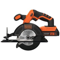 Black+Decker - Black+Decker 20V MAX Powerconnect 5-1/2 inch Cordless Circular Saw (1 x 20V Battery and 1 x Charger) - Orange, Black - Front_Zoom