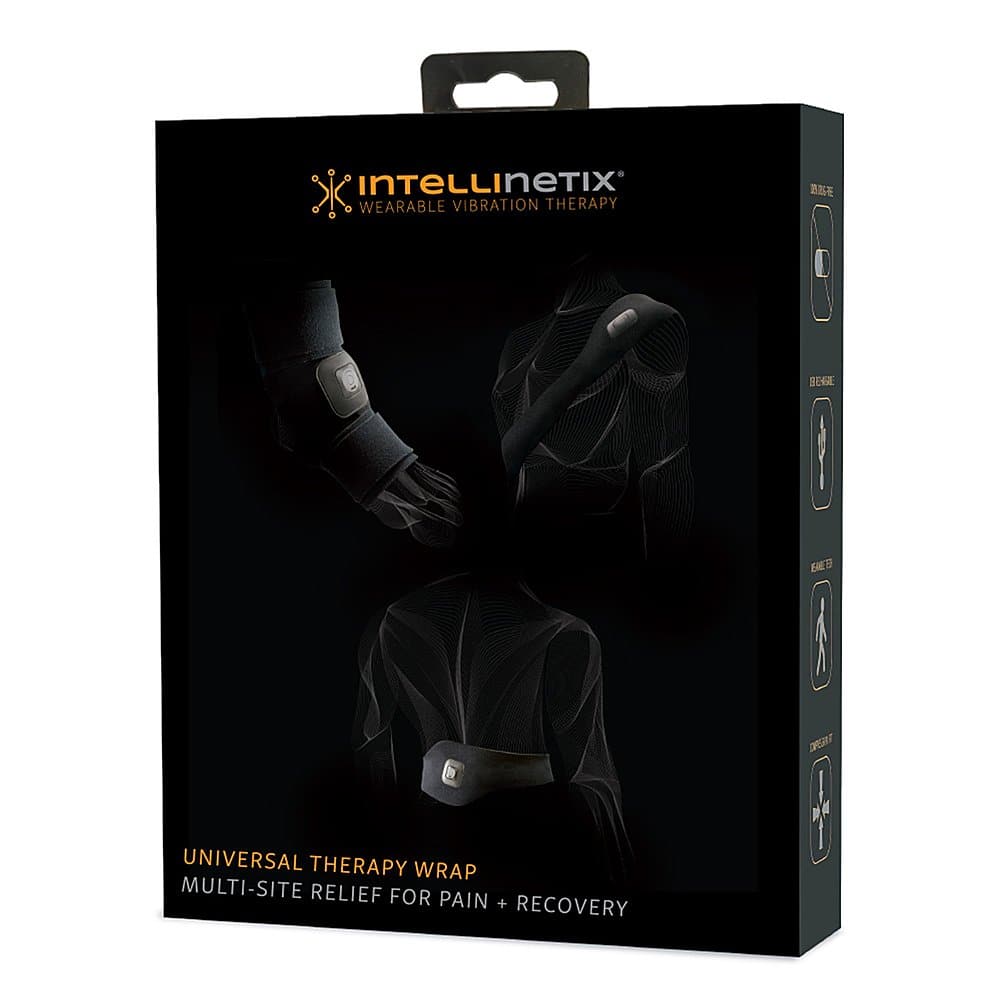 Angle View: Brownmed Vibration Therapy Wrap Intellinetix® Universal Lumbar / Arm / Knee / Calf / Foot, One Size Fits Most - Black