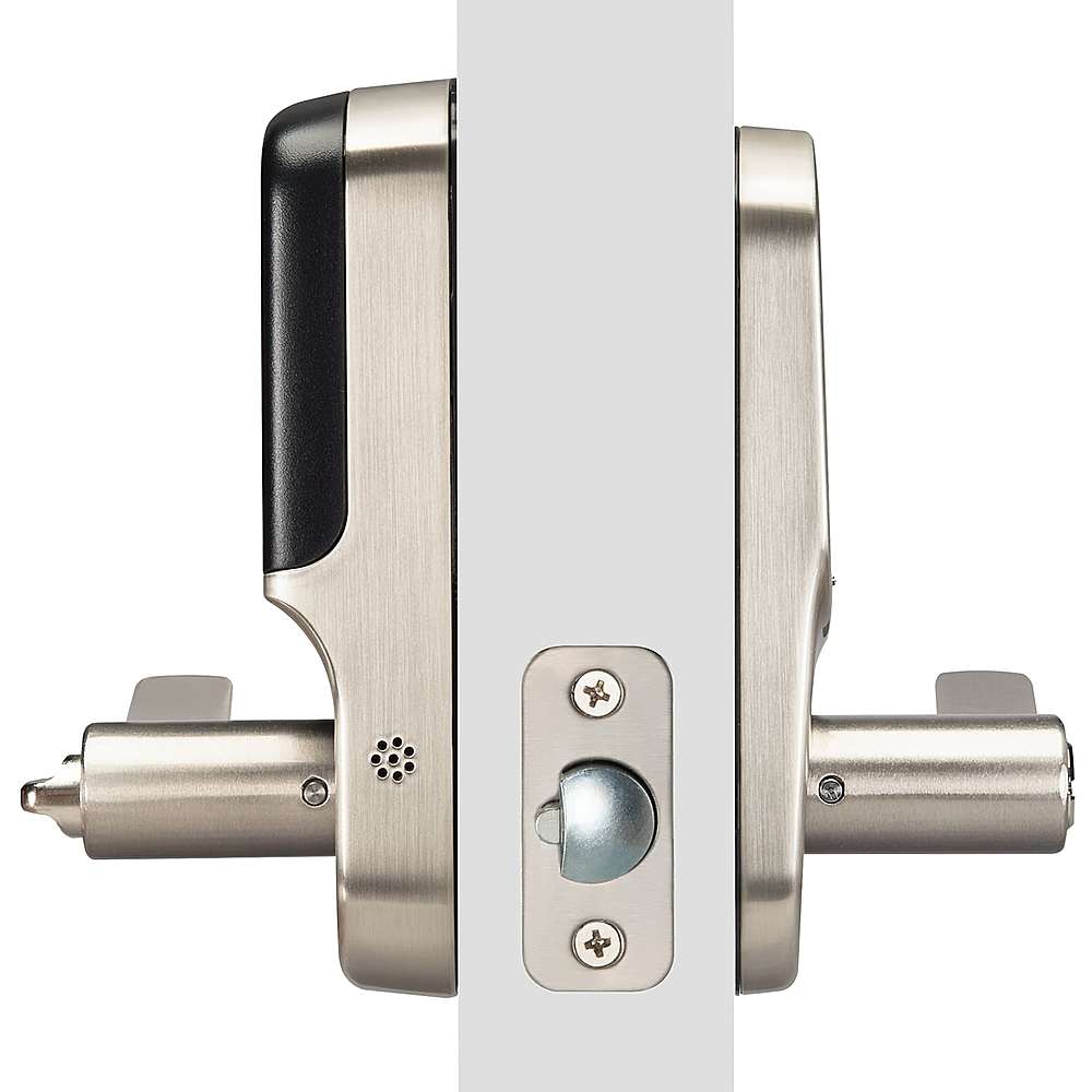 Angle. Yale - Assure Lock - Electronic Lever Lock with Touchscreen Keypad | Key Access - Satin Nickel.