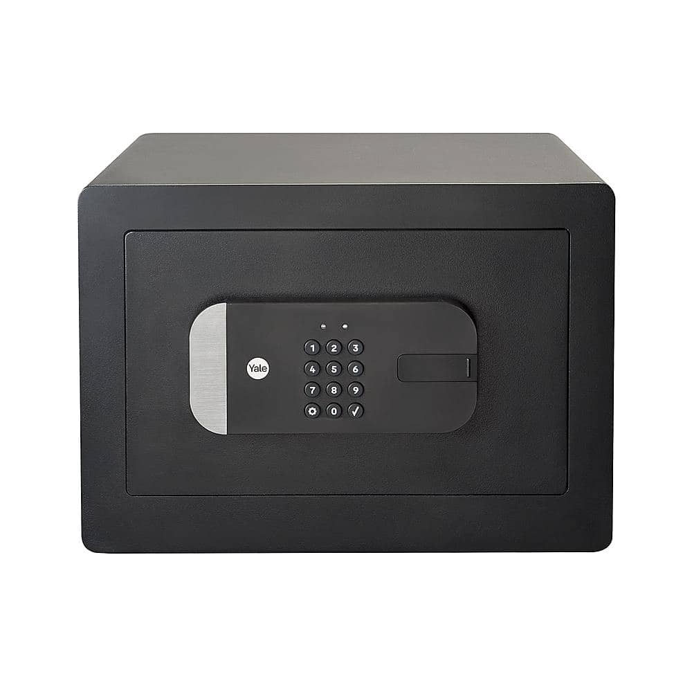Front. Yale - Smart Safe with Bluetooth - Keypad Access - Black.