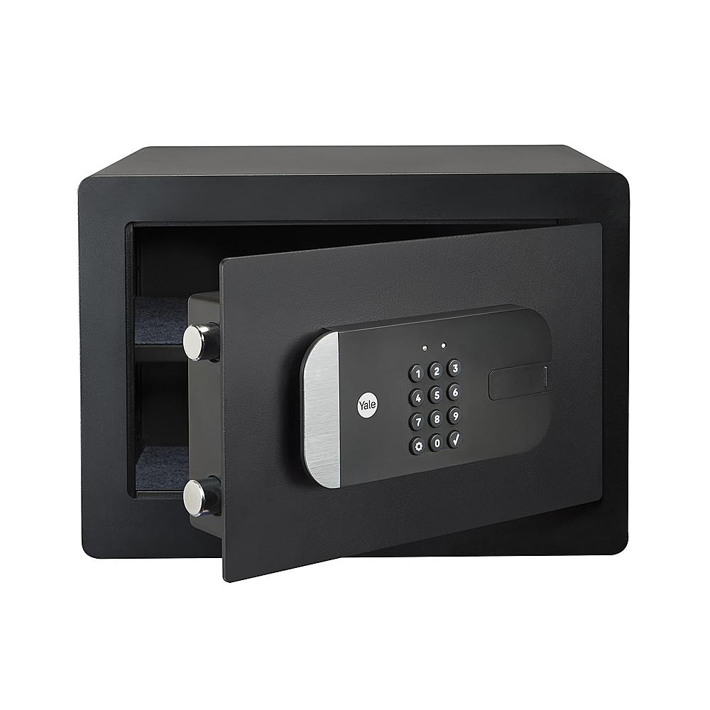 Left View: Yale - Smart Safe with Bluetooth Keypad Smart Lock - Black