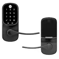 Yale - Assure Lock - Electronic Lever Lock with Touchscreen Keypad | Key Access - Black Suede - Front_Zoom