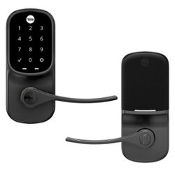 Yale - Assure Lever Smart Lock Bluetooth Replacement Handle with Touchscreen and App Access - Black Suede - Front_Zoom