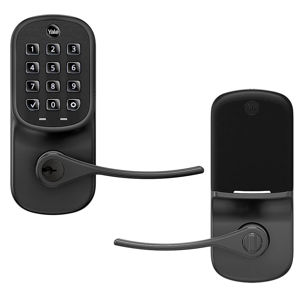 Yale - Assure Lever Smart Lock Bluetooth Replacement Handle with Keypad and App Access - Black Suede