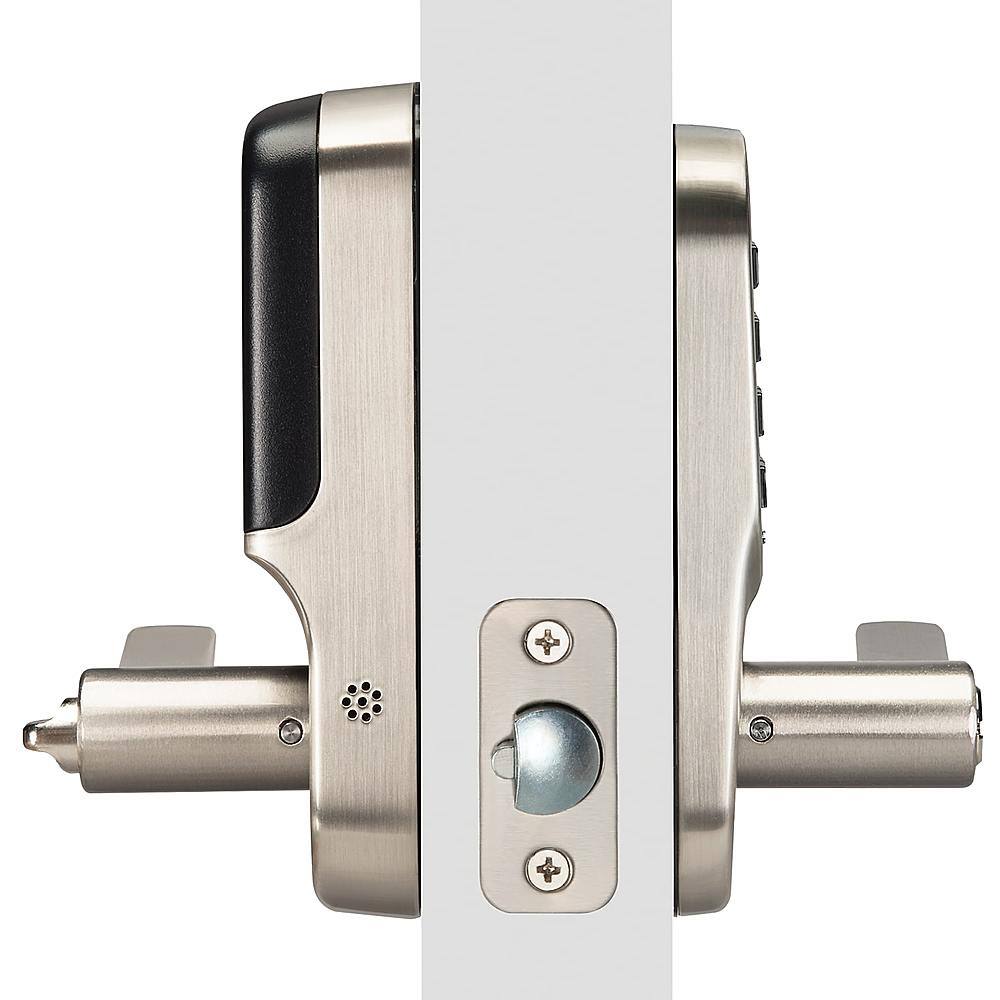 Angle. Yale - Assure Lock - Electronic Lever Lock with Keypad | Key Access - Satin Nickel.