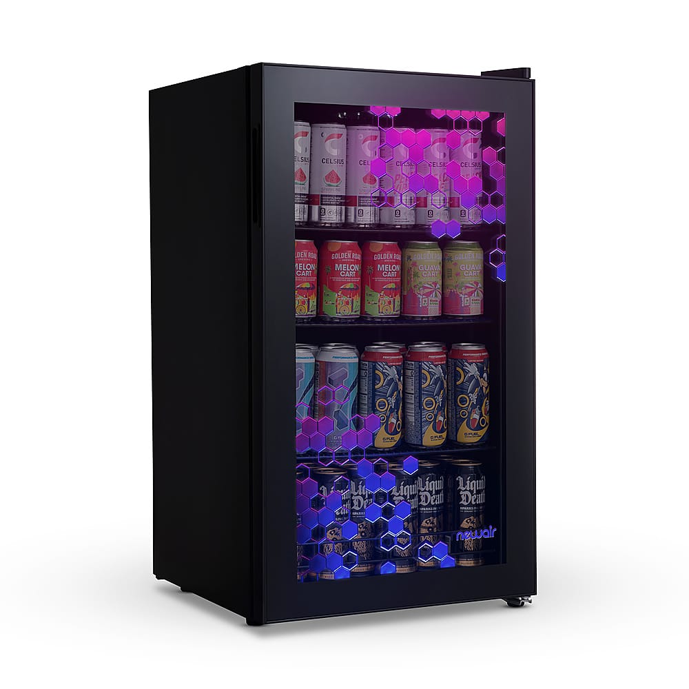 Alt View 13. NewAir - Spectrum 126-Can Freestanding Beverage Cooler with HexaColor Pattern - Black.