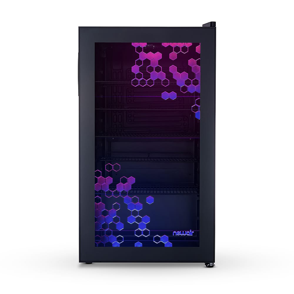 Alt View 15. NewAir - Spectrum 126-Can Freestanding Beverage Cooler with HexaColor Pattern - Black.