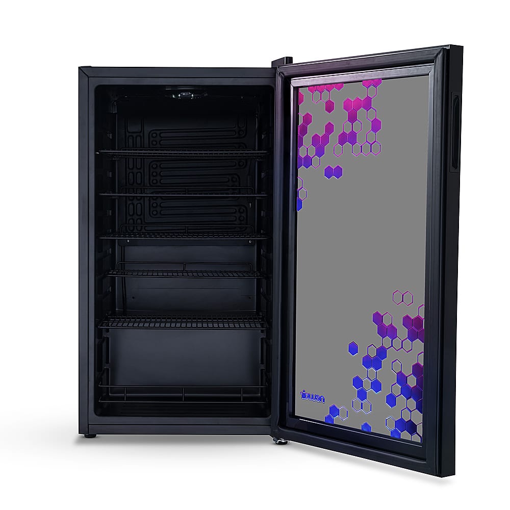 Alt View 16. NewAir - Spectrum 126-Can Freestanding Beverage Cooler with HexaColor Pattern - Black.