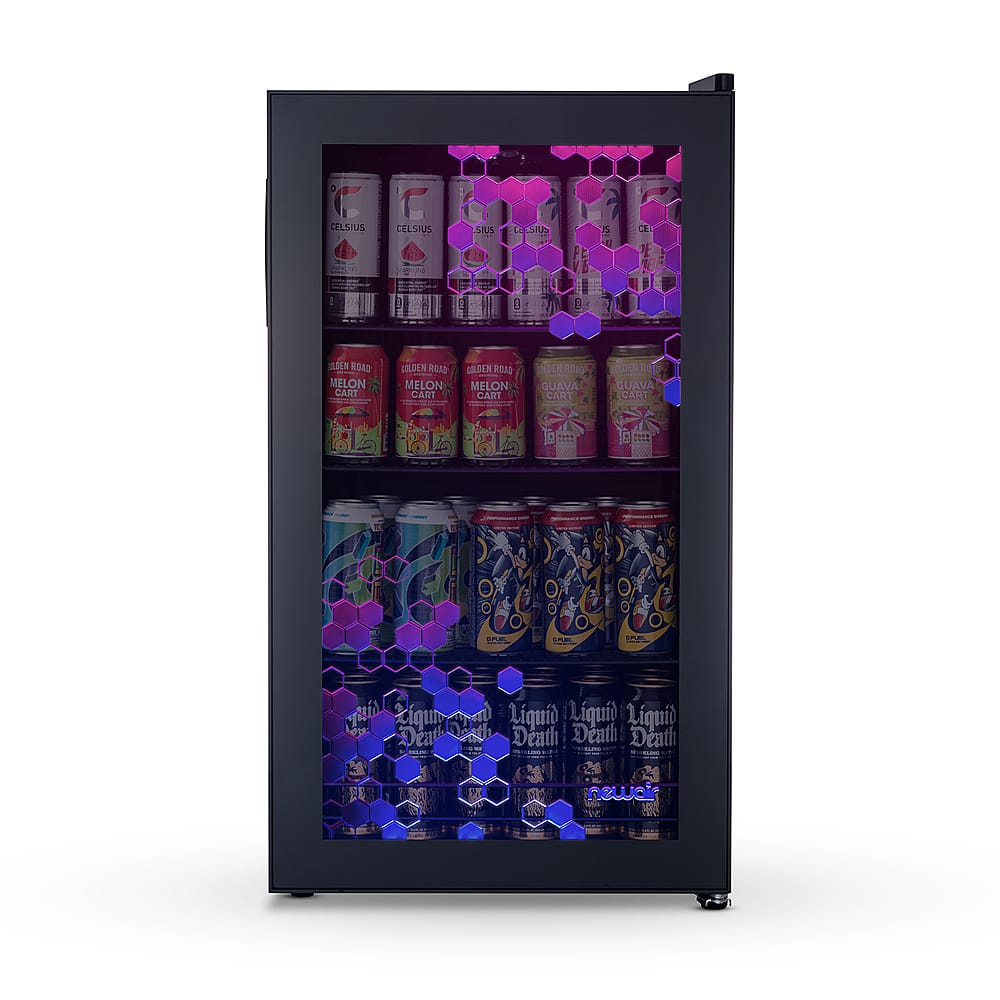 Alt View 18. NewAir - Spectrum 126-Can Freestanding Beverage Cooler with HexaColor Pattern - Black.
