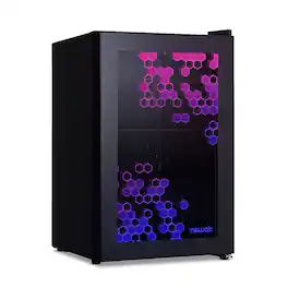 NewAir - Spectrum 85-Can Freestanding Beverage Cooler with HexaColor Pattern - Black