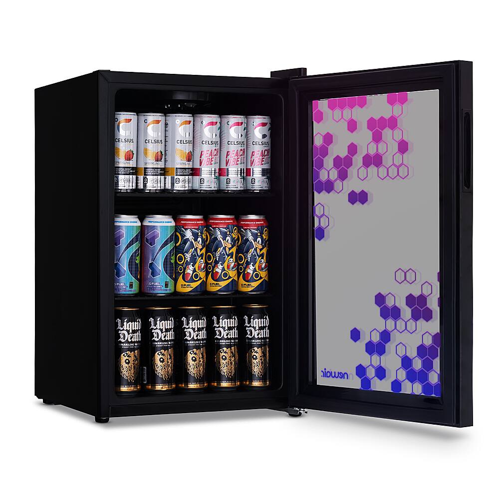Alt View 12. NewAir - Spectrum 85-Can Freestanding Beverage Cooler with HexaColor Pattern - Black.