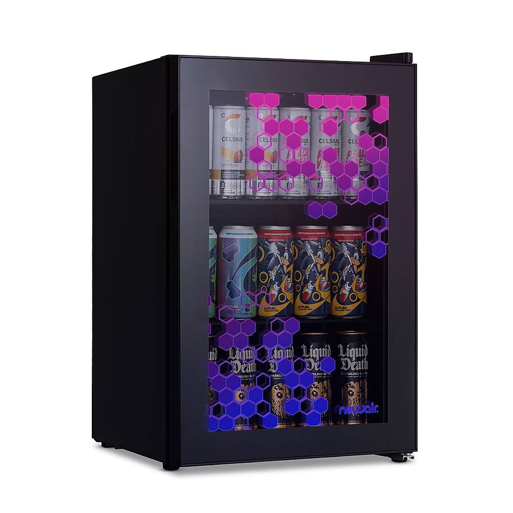 Alt View 13. NewAir - Spectrum 85-Can Freestanding Beverage Cooler with HexaColor Pattern - Black.