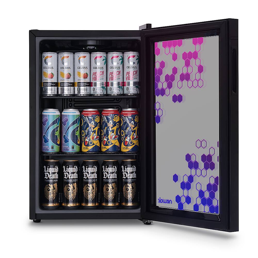 Alt View 17. NewAir - Spectrum 85-Can Freestanding Beverage Cooler with HexaColor Pattern - Black.