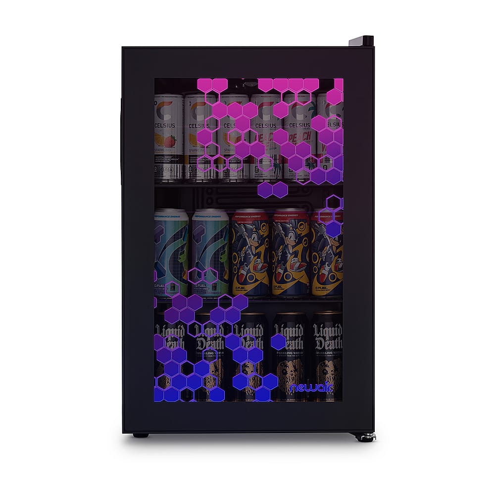 Alt View 18. NewAir - Spectrum 85-Can Freestanding Beverage Cooler with HexaColor Pattern - Black.