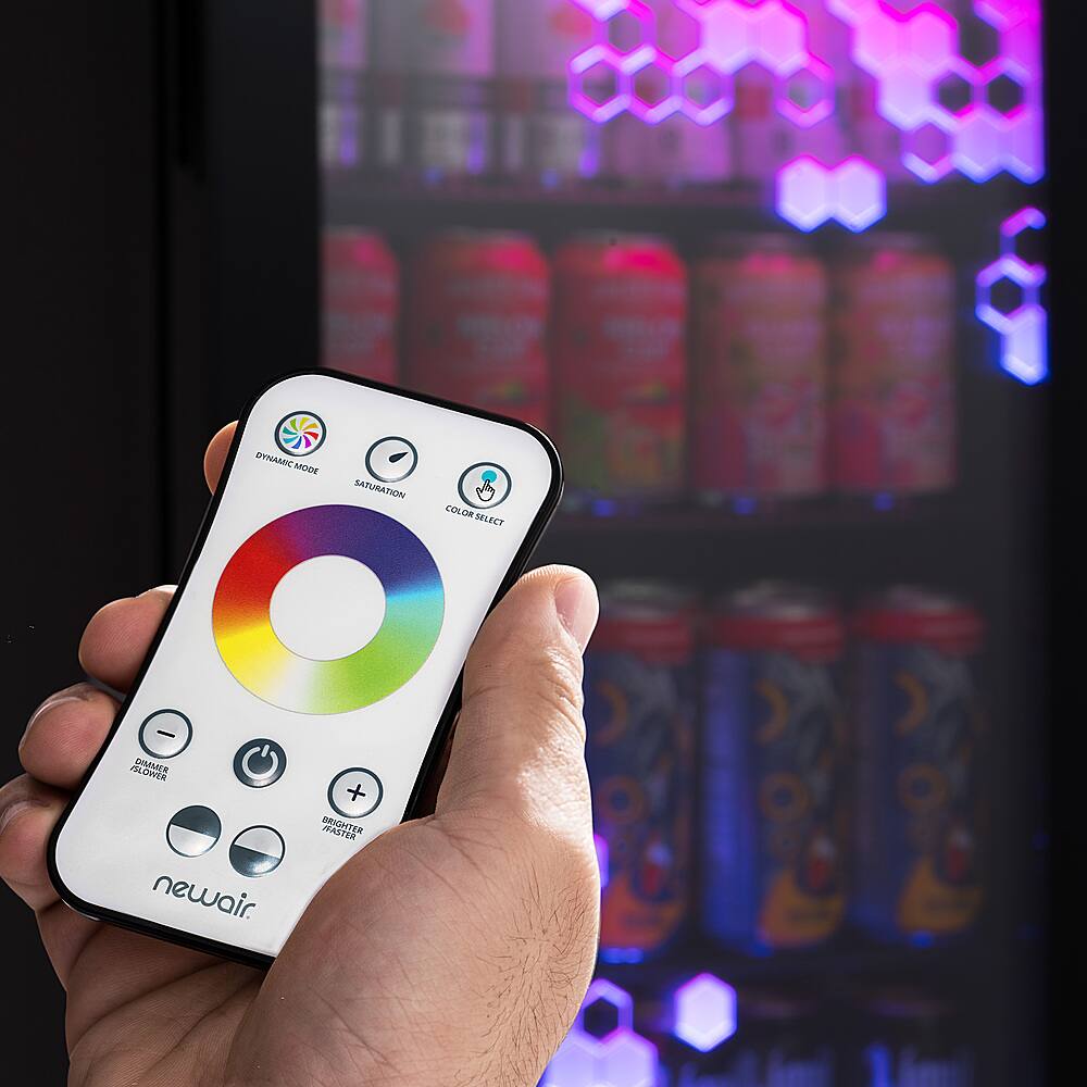 Alt View 24. NewAir - Spectrum 85-Can Freestanding Beverage Cooler with HexaColor Pattern - Black.