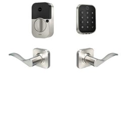 Yale - Assure 2 Norwood Lever Smart Lock Wi-Fi Replacement Deadbolt with Touchscreen and App Access - Satin Nickel - Front_Zoom