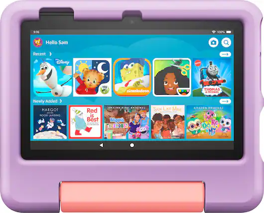 Front. Amazon - Fire 7 Kids - 7" Tablet (2023) 16GB with Amazon Kids+ (6 Month Subscription) - Purple.