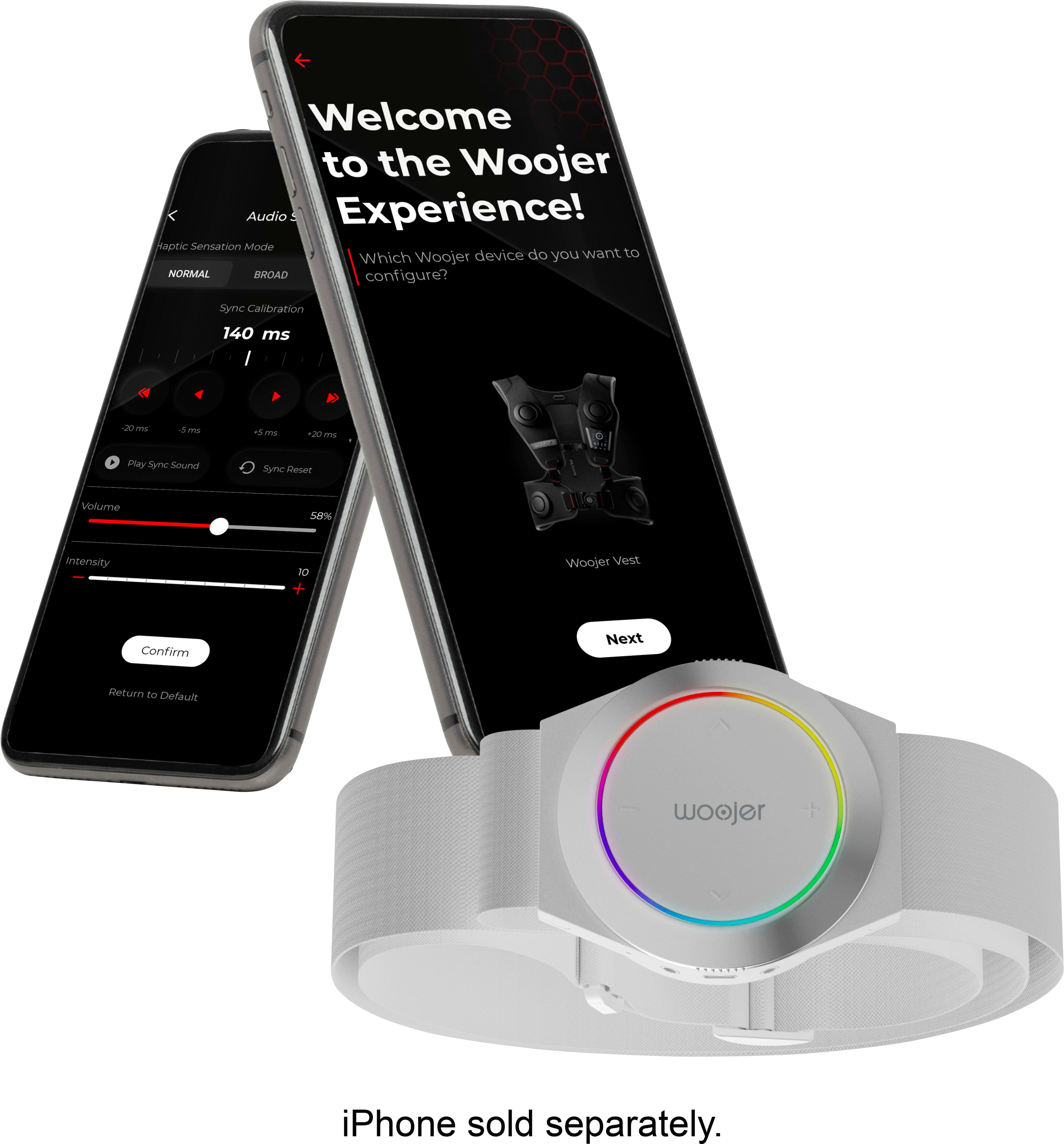 Alt View 16. Woojer - Haptic Strap 3 for Games, Music, Movies, VR and Wellness - White.