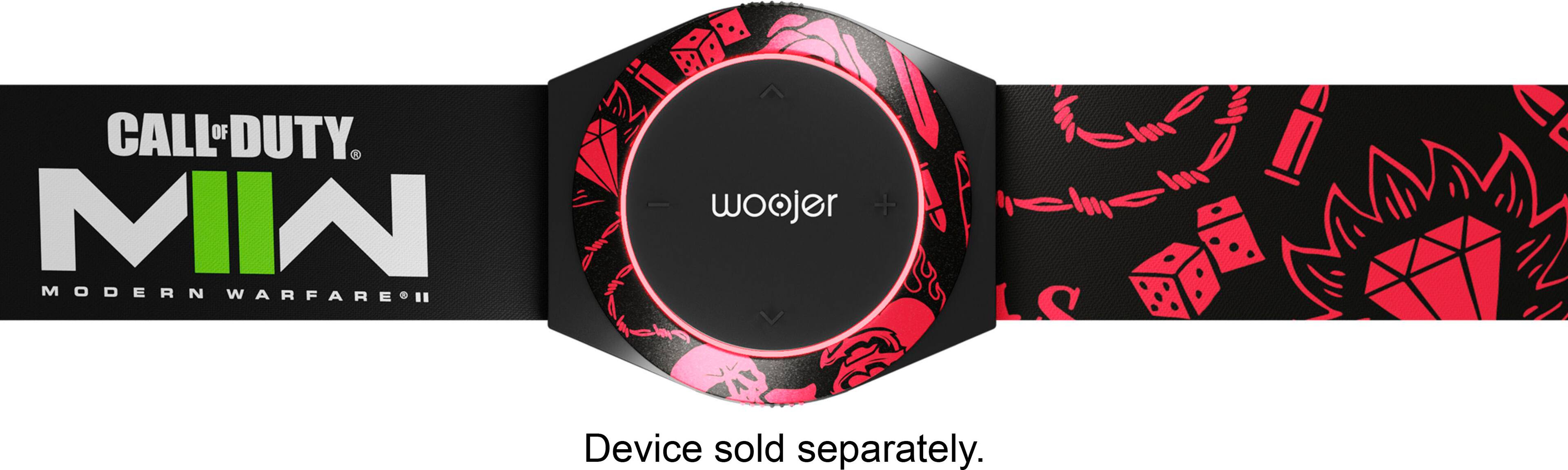 Left. Woojer - COD Ring & Belt Style-Set for Strap 3 Las Almas - Black and Red.