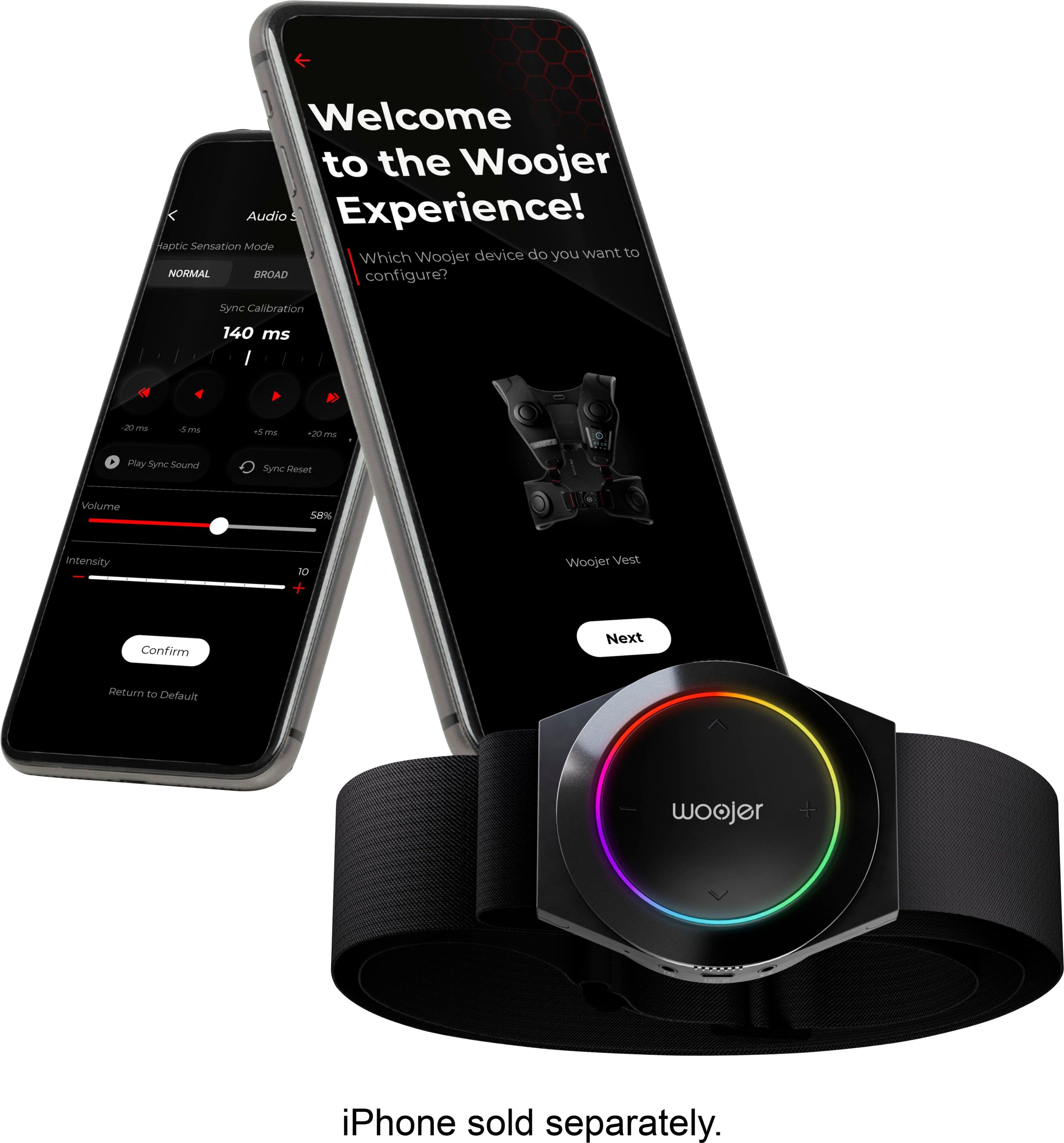 Alt View 17. Woojer - Haptic Strap 3 for Games, Music, Movies, VR and Wellness - Black.