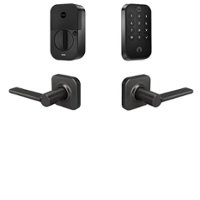 Yale - Assure Lock 2 - Smart Lock Wi-Fi Deadbolt with Push Button Keypad | Key Access - Valdosta Handle - Black Suede - Front_Zoom