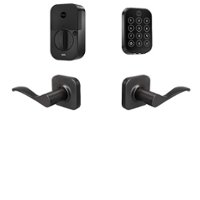 Yale - Assure 2 Norwood Lever Smart Lock Wi-Fi Replacement Deadbolt with Touchscreen and App Access - Black Suede - Front_Zoom