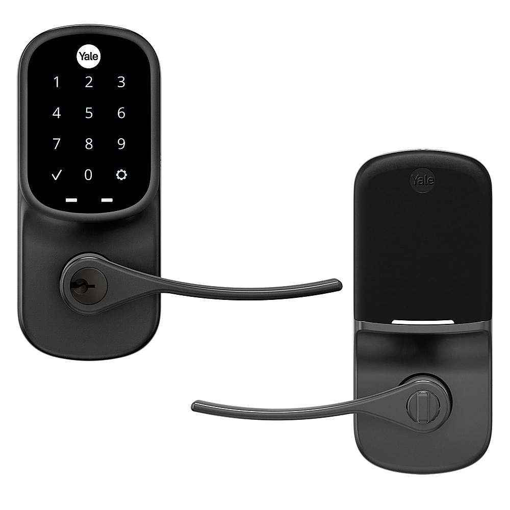 Yale - Assure Lever Smart Lock Wi-Fi Replacement Handle with Touchscreen and App Access - Black Suede