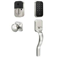 Yale - Assure Lock 2 - Smart Lock Wi-Fi Deadbolt with Push Button Keypad | Key Access - Ridgefield Handle - Satin Nickel - Angle_Zoom
