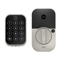 Yale - Assure Lock 2 Plus Smart Lock Bluetooth Replacement with Home Keys, Electronic Guest Keys, and Keypad Access - Satin Nickel - Front_Zoom