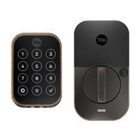 Yale - Assure Lock 2 Plus Smart Lock Bluetooth Replacement with Home Keys, Electronic Guest Keys, and Keypad Access - Oil Rubbed Bronze - Front_Zoom