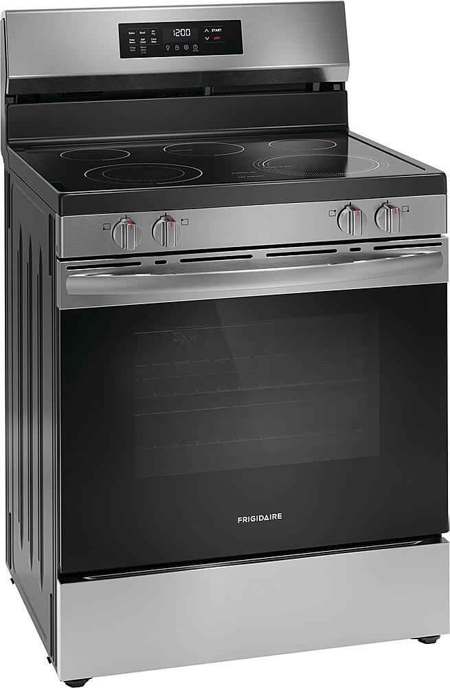 Angle. Frigidaire - Frigidaire 5.3 Cu. Ft. Freestanding Electric Range with Air Fry - Stainless Steel.