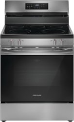 Frigidaire - 30" Electric Range with Air Fry - Black Stainless Steel - Front_Zoom