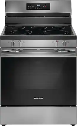 Front. Frigidaire - Frigidaire 5.3 Cu. Ft. Freestanding Electric Range with Air Fry - Stainless Steel.