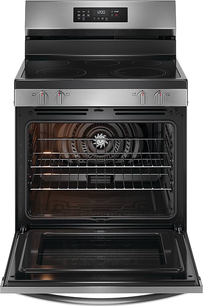 Alt View 1. Frigidaire - Frigidaire 5.3 Cu. Ft. Freestanding Electric Range with Air Fry - Stainless Steel.